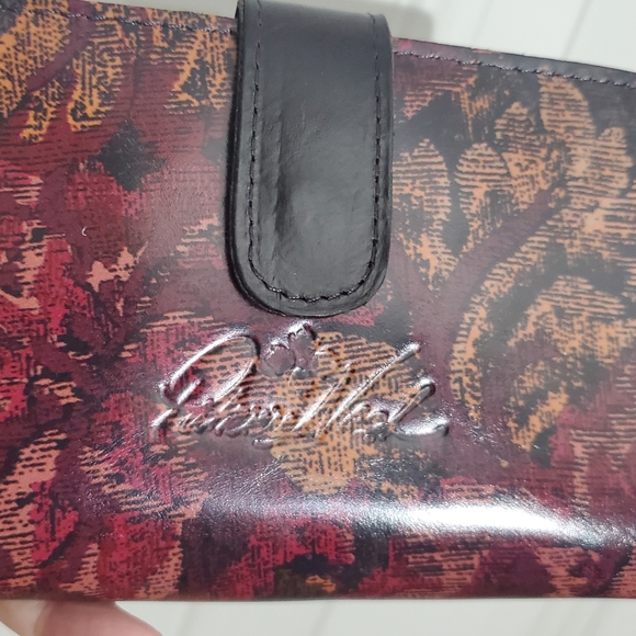Patricia Nash Leather Valentia II Wallet Wristlet Vintage Floral Brocade EUC - Picture 4 of 16